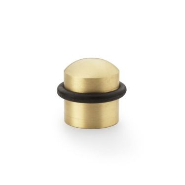 Click Here To Enlarge This Photo Of AW638SB - Alexander & Wilks Dome Top Floor Mounted Door Stop - Satin Brass