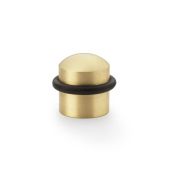 AW638SB - Alexander & Wilks Dome Top Floor Mounted Door Stop - Satin Brass