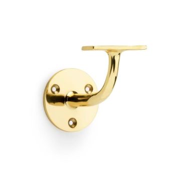 Click Here To Enlarge This Photo Of AW750PBL - Alexander & Wilks Handrail Bracket (Heavy) 80mm projection - Lacquered Brass