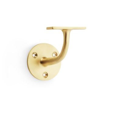 Click Here To Enlarge This Photo Of AW750SB - Alexander & Wilks Handrail Bracket (Heavy) 80mm projection - Satin Brass