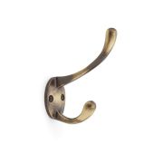 AW770AB - Alexander & Wilks Victorian Hat & Coat Hook 110mm - Antique Brass