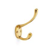 AW770PBU - Alexander & Wilks Victorian Hat & Coat Hook 110mm - Unlacquered Brass