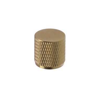 Click Here To Enlarge This Photo Of AW800-20-SBPVD - Alexander & Wilks Brunel Diamond Knurled Cabinet Knob - Satin Brass PVD - 20mm