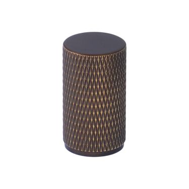 Click Here To Enlarge This Photo Of AW800-35-AB - Alexander & Wilks Brunel Diamond Knurled Cabinet Knob - Antique Brass - 35mm