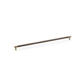 AW810-448-AB - Alexander & Wilks Brunel Diamond Knurled T-Bar Cabinet Handle - Antique Brass - 448mm Centres