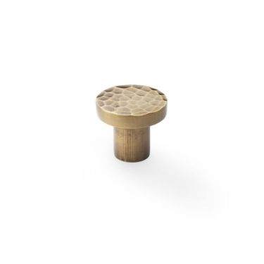 Click Here To Enlarge This Photo Of AW820-30-AB - Alexander & Wilks Hammered Face Round Cupboard Knob - Antique Brass - 30mm