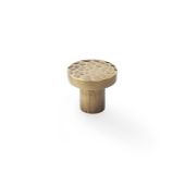 AW820-30-AB - Alexander & Wilks Hammered Face Round Cupboard Knob - Antique Brass - 30mm