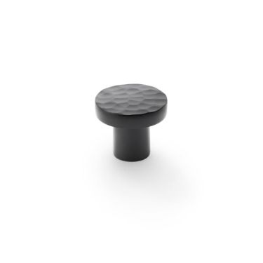 Click Here To Enlarge This Photo Of AW820-30-BL - Alexander & Wilks Hammered Face Round Cupboard Knob - Black - 30mm