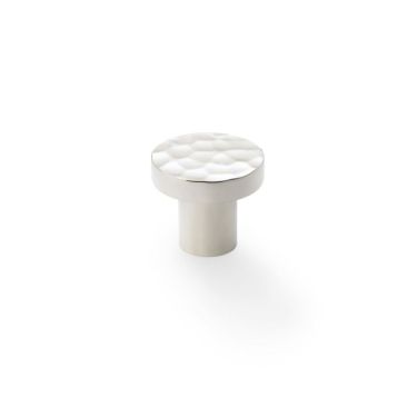Click Here To Enlarge This Photo Of AW820-30-PN - Alexander & Wilks Hammered Face Round Cupboard Knob - Polished Nickel - 30mm