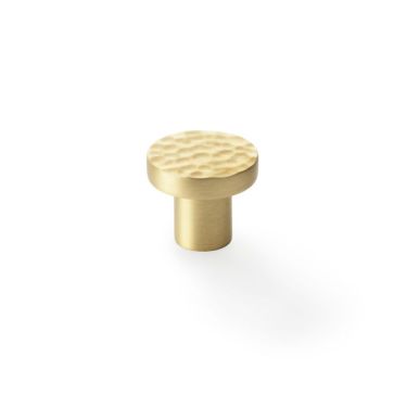 Click Here To Enlarge This Photo Of AW820-30-SB - Alexander & Wilks Hammered Face Round Cupboard Knob - Satin Brass - 30mm