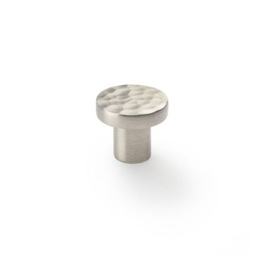 Click Here To Enlarge This Photo Of AW820-30-SN - Alexander & Wilks Hammered Face Round Cupboard Knob - Satin Nickel - 30mm