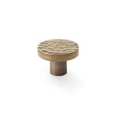 AW820-38-AB - Alexander & Wilks Hammered Face Round Cupboard Knob - Antique Brass - 38mm