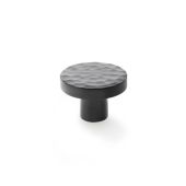 AW820-38-BL - Alexander & Wilks Hammered Face Round Cupboard Knob - Black - 38mm