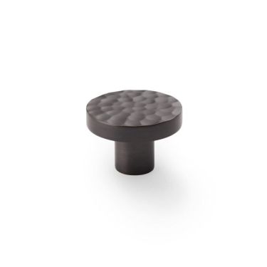Click Here To Enlarge This Photo Of AW820-38-DBZ - Alexander & Wilks Hammered Face Round Cupboard Knob - Dark Bronze - 38mm
