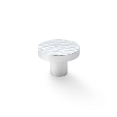 Click Here To Enlarge This Photo Of AW820-38-PC - Alexander & Wilks Hammered Face Round Cupboard Knob - Polished Chrome - 38mm