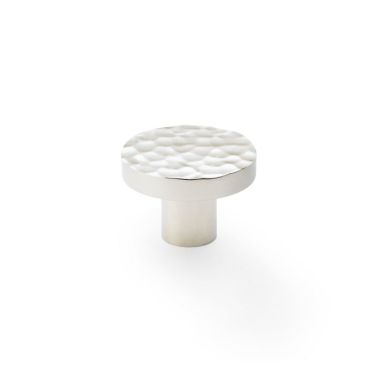 Click Here To Enlarge This Photo Of AW820-38-PN - Alexander & Wilks Hammered Face Round Cupboard Knob - Polished Nickel - 38mm