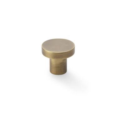 Click Here To Enlarge This Photo Of AW821-30-AB - Alexander & Wilks Plain Face Round Cupboard Knob - Antique Brass - 30mm