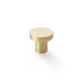 AW821-30-SB - Alexander & Wilks Plain Face Round Cupboard Knob - Satin Brass - 30mm