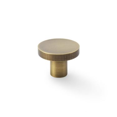 Click Here To Enlarge This Photo Of AW821-38-AB - Alexander & Wilks Plain Face Round Cupboard Knob - Antique Brass - 38mm