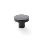 AW821-38-BL - Alexander & Wilks Plain Face Round Cupboard Knob - Black - 38mm