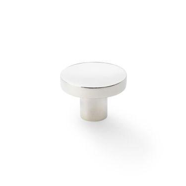 Click Here To Enlarge This Photo Of AW821-38-PN - Alexander & Wilks Plain Face Round Cupboard Knob - Polished Nickel - 38mm
