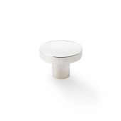 AW821-38-PN - Alexander & Wilks Plain Face Round Cupboard Knob - Polished Nickel - 38mm