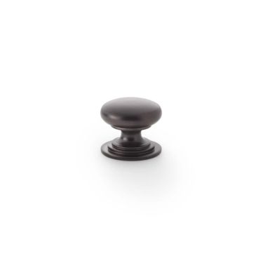 Click Here To Enlarge This Photo Of AW825-25-DBZ - Alexander & Wilks Round Cupboard Knob Integral Stepped Rose - Dark Bronze - 25mm