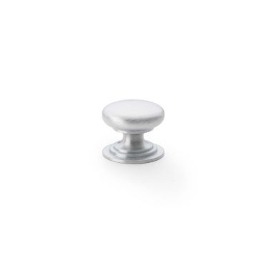 Click Here To Enlarge This Photo Of AW825-25-SC - Alexander & Wilks Round Cupboard Knob Integral Stepped Rose - Satin Chrome - 25mm