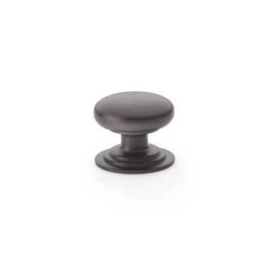 Click Here To Enlarge This Photo Of AW825-32-DBZ - Alexander & Wilks Round Cupboard Knob Integral Stepped Rose - Dark Bronze - 32mm