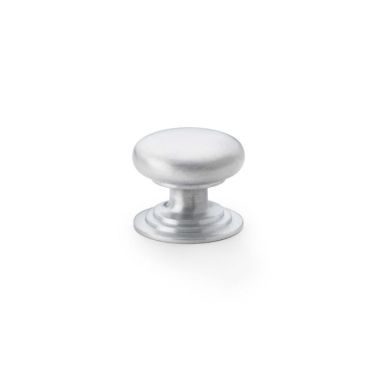 Click Here To Enlarge This Photo Of AW825-32-SC - Alexander & Wilks Round Cupboard Knob Integral Stepped Rose - Satin Chrome - 32mm