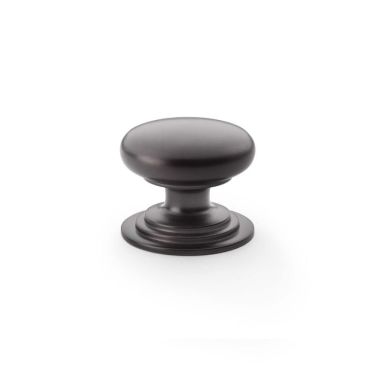 Click Here To Enlarge This Photo Of AW825-38-DBZ - Alexander & Wilks Round Cupboard Knob Integral Stepped Rose - Dark Bronze - 38mm