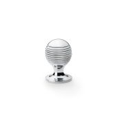 AW832-25-PC - Alexander & Wilks Caesar Cupboard Knob on Round Rose - Polished Chrome - 25mm
