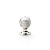 AW832-25-PN - Alexander & Wilks Caesar Cupboard Knob on Round Rose - Polished Nickel - 25mm