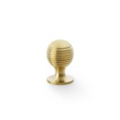 AW832-25-SBPVD - Alexander & Wilks Caesar Cupboard Knob on Round Rose - Satin Brass PVD - 25mm