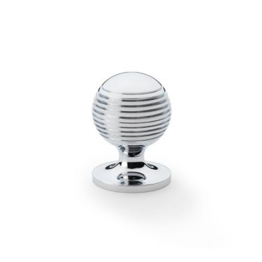 Click Here To Enlarge This Photo Of AW832-32-PC - Alexander & Wilks Caesar Cupboard Knob on Round Rose - Polished Chrome - 32mm