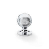 AW832-32-PC - Alexander & Wilks Caesar Cupboard Knob on Round Rose - Polished Chrome - 32mm