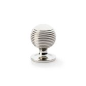 AW832-32-PN - Alexander & Wilks Caesar Cupboard Knob on Round Rose - Polished Nickel - 32mm