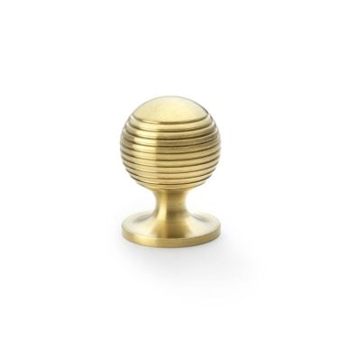 Click Here To Enlarge This Photo Of AW832-32-SBPVD - Alexander & Wilks Caesar Cupboard Knob on Round Rose - Satin Brass PVD - 32mm