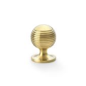 AW832-32-SBPVD - Alexander & Wilks Caesar Cupboard Knob on Round Rose - Satin Brass PVD - 32mm