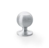 AW832-32-SC - Alexander & Wilks Caesar Cupboard Knob on Round Rose - Satin Chrome - 32mm