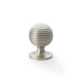 AW832-32-SN - Alexander & Wilks Caesar Cupboard Knob on Round Rose - Satin Nickel - 32mm
