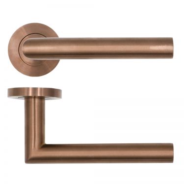 Click Here To Enlarge This Photo Of RT010PVDBZ - Zoo Hardware Rosso Tecnica 'Lugano' Lever on Round Rose - Bronze