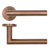 RT010PVDBZ - Zoo Hardware Rosso Tecnica 'Lugano' Lever on Round Rose - Bronze