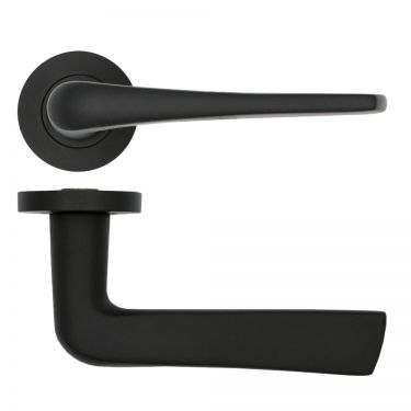 Click Here To Enlarge This Photo Of RT020PCB - Zoo Hardware Rosso Tecnica 'Como' Lever on Round Rose - Black