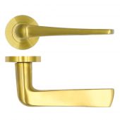 RT020PVDSB - Zoo Hardware Rosso Tecnica 'Como' Lever on Round Rose - Satin Brass