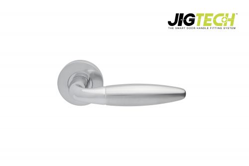 Click Here To Enlarge This Photo Of JTC2065 Jigtech Polished Chrome/Satin Chrome 'Parma' Lever On Rose