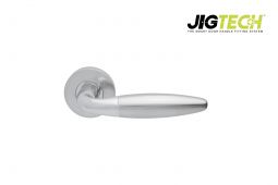 JTC2065 Jigtech Polished Chrome/Satin Chrome 'Parma' Lever On Rose