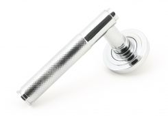 45664 From The Anvil Polished Chrome Brompton Lever on Rose Set (Art Deco)