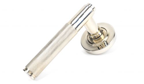 Click Here To Enlarge This Photo Of 50001 From The Anvil Polished Nickel Brompton Lever on Rose Set (Plain) - Unsprung