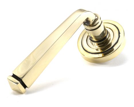 Click Here To Enlarge This Photo Of 49946 From The Anvil Aged Brass Avon Round Lever on Rose Set (Art Deco) - Unsprung